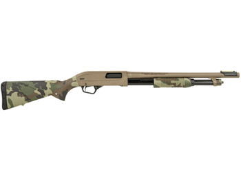 Winchester Repeating Arms 512435395 SXP Defender 12 Gauge 3" 5+1 (2.75") 18" Barrel, FDE Drilled & Tapped Rec, Woodland Camo Textured Stock, Tactical Ribbed Forearm, Inflex Recoil Pad