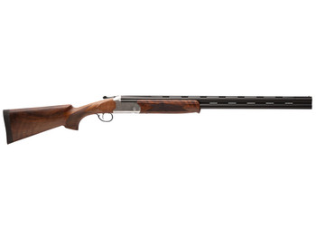 Stevens 22594 555 E 28 Gauge Break Open 2.75" 2rd 26" Black Satin Over/Under Vent Rib Barrel, Engraved Satin Silver Aluminum Receiver, Fixed Satin Turkish Walnut Stock, Ambidextrous