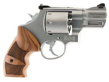 Smith & Wesson 170133 Performance Center Model 627 38 S&W Spl +P, 357 Mag 8rd 2.63" Stainless Steel Barrel & Cylinder Matte Silver Stainless Steel Frame with Wood Grip