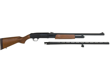 Mossberg 54264 500 Combo 12 Gauge 5+1 3" 24" Slugster/28" Vent Rib Steel Barrels, Dual Extractors, Blued Steel Receiver w/Integral Scope Mount, Fixed Wood Stock, Fully Rifled Bore Choke