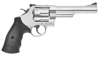Smith & Wesson 163606 Model 629  44 Rem Mag or 44 S&W Spl Stainless Steel 6" Barrel & 6rd Cylinder, Satin Stainless Steel N-Frame,  Red Ramp Front/White Outline Rear Sights                            