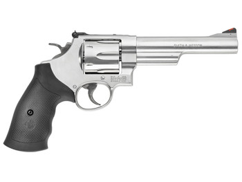 Smith & Wesson 163606 Model 629 44 Rem Mag or 44 S&W Spl Stainless Steel 6" Barrel & 6rd Cylinder, Satin Stainless Steel N-Frame, Red Ramp Front/White Outline Rear Sights