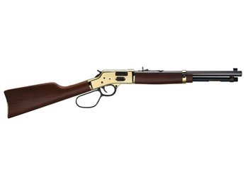 Henry H006GCR Side Gate Carbine 45 Colt (LC) 7+1 16.50" Blued Octagon Barrel, Polished Brass Rec, American Walnut Stock, Adj. Sight, Large Loop Lever