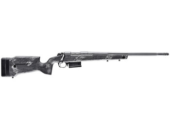 Bergara Rifles B14SM759 B-14 Crest 6.5 PRC 3+1 20" Fluted/Threaded, Sniper Gray Cerakote Barrel/Rec, Monte Carlo Carbon Fiber Stock with Black & Gray Splatter, Omni Muzzle Brake
