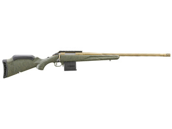 Ruger 46942 American II Predator Full Size 6.5 Grendel 10+1 22" Burnt Bronze Cerakote Spiral Fluted Threaded Barrel & Alloy Steel Receiver w/Picatinny Rail, Green Splatter Adj LOP Synthetic Stock