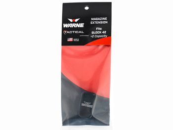 Warne MEG422BLK Magazine Extension made of 6061-T6 Aluminum with Hardcoat Anodized Black Finish for Glock 42 Magazines (Adds 2rds)