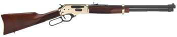 Henry H0243030 Side Gate  Full Size 30-30 Win 5+1 20" Blued Steel Barrel, Polished Brass Receiver, American Walnut Stock Right Hand                                                                     
