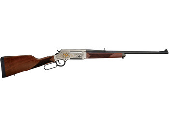 Henry H014WL243 Long Ranger Wildlife Full Size 243 Win 4+1 20" Blued Steel Barrel, Engraved Nickel-Plated w/24K Gold Inlay Steel Receiver, American Walnut Stock Right Hand