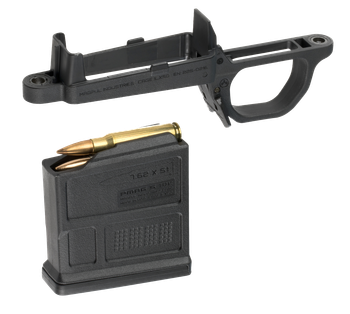 Magpul MAG497-BLK Bolt Action Mag Well Hunter 700 Stock Made of Polymer w/ Black Finish Includes PMAG5 7.62 AC Magazine                                                                                 