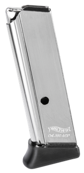 Walther Arms 2246012 PPK/S  7rd Detachable w/Finger Rest 380 ACP Nickel Steel                                                                                                                           