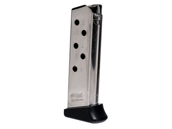 Walther Arms 2246010 PPK 6rd Detachable w/Finger Rest 380 ACP Nickel Steel