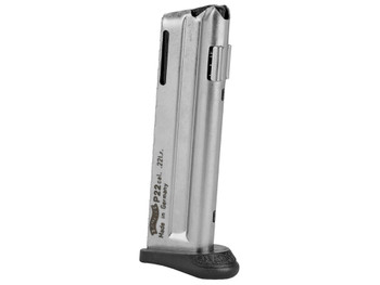 Walther Arms 512604 P22 10rd Detachable w/Finger Rest 22 LR Black Steel