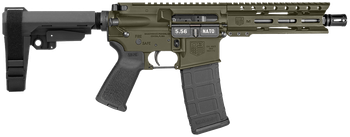 Diamondback DB1913K101 DB15  5.56 NATO 30+1 7" Black Nitride Heavy Threaded Barrel, OD Green Cerakote Picatinny Rail Aluminum Receiver, 6" M-LOK Handguard, SB Tactical Brace & Black Magpul MOE Grip   