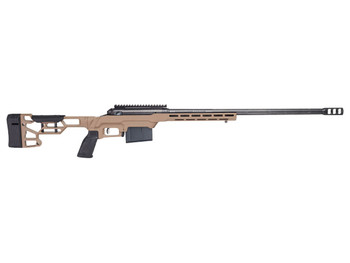 Savage Arms 57697 110 Precision 300 Win Mag 5+1 24", Matte Black Rec/Barrel, Flat Dark Earth Cerakote MDT LSS XL Chassis, Polymer Grip, Left Hand