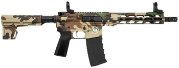 Hi-Point HP15P-556M81 HP 15P 5.56 NATO 30+1 10.50" Black Threaded Barrel, M81 Woodland Camo Aluminum Receiver w/Picatinny Rail, M-LOK Handguard, Blade Polymer Brace, Black B5 P Type 23 Grip           