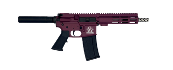 Great Lakes Firearms GL15223SSPCHY AR-15 Pistol 223 Wylde 30+1 7.50" Stainless Barrel, Black Cherry Rec, 7" M-LOK Handguard, Buffer Tube (No Brace), Black A2 Grip                                      