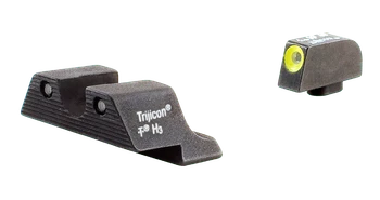 Trijicon 600540 HD Night Sights  Green/Tritium Yellow Outline Front Sight-Green Tritium Black Outline Rear Sight Glock Glock 17/17L/19 Standard Frame                                                   