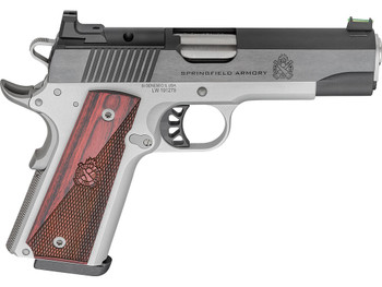 Springfield Armory PX9118LAOS 1911 Ronin 45 ACP 8+1 4.25" Stainless Steel Barrel Optic Ready Blued Slide Crossed Cannon Wood Laminate Grip