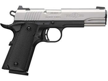 Browning 051118492 1911 Black Label Full Size 380 ACP 8+1 4.25" Stainless Steel Barrel, Satin Stainless Steel Serrated Slide, Matte Black Polymer Frame, Black Polymer Grip