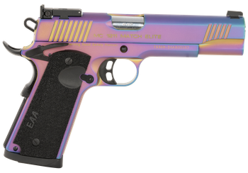 Girsan 391091 MC1911  Full Size Frame 45 ACP 8+1 5" Stainless Bull Barrel, Multi Color PVD Coating Serrated Steel Slide, Multi Color PVD Coating Steel Frame w/Beavertail, Black Textured Grip          
