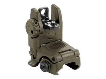 Magpul MAG248-ODG MBUS Sight Rear Olive Drab Green Polymer, Spring-Loaded Flip Up for AR-15/ M16