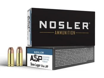 Nosler 51054 Assured Stopping Power Handgun 9mmLuger 124gr Jacketed Hollow Point 50 Per Box/10 Case