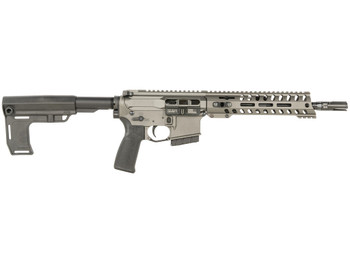 Patriot Ordnance Factory 2173 P15 Constable 5.56 NATO 30+1 10.50" M-LOK Handguard, Tungsten Cerakote Aluminum Receiver w/Picatinny Rail, Black Polymer MFT Blade Stabilizer, MFT Grip