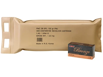 PMC 38GBP Bronze Battle Pack 38Special 132gr Full Metal Jacket 300 Per Box/3 Case