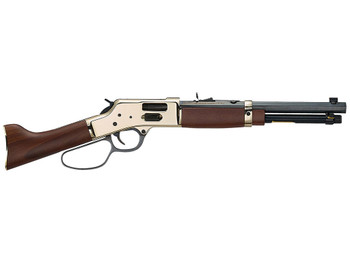 Henry H006GMML Mare's Leg Side Gate 357 Mag/38 Special 5+1 12.90" Blued Octagon Barrel, Polished Hardened Brass Rec, American Walnut Furniture, Large Loop Lever, Adj. Sight