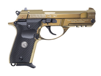 Girsan 390870 MC 14T Solution Compact Frame 380 ACP 13+1 4.50" Gold Plated PVD Steel Tip-Up Barrel, Gold Plated Serrated Steel Slide, Gold Plated Aluminum Frame w/Picatinny Rail, Black Polymer Grip