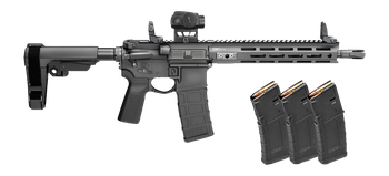 Springfield Armory STV9115556BPV2PAC SAINT Victor V2 Gear Pac 5.56 NATO 30+1 11.50" Black Melonite Barrel, M-LOK Handguard, Black Hardcoat Anodize Aluminum Receiver w/Picatinny Rail, Black Polymer SB 