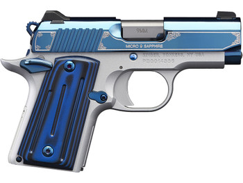 Kimber Mfg.,inc 3300111 Micro 9 Sapphire 9mm 6+1 3.15" Polished Bright Blue PVD Coating Stainless Steel Slide G-10 Grip