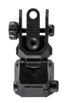 Kriss USA DARSBL00 Defiance Rear Flip-Up Black AR-15 Low Profile Steel                                                                                                                                  