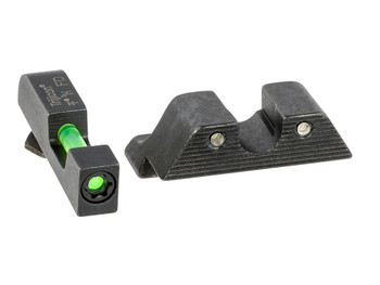 Trijicon 601102 DI Night Sight Set Green Tritium/Fiber Optic/Black Outline Front, Green Tritium Rear, Black Frame, Fits Most Glock *Does Not Fit MOS