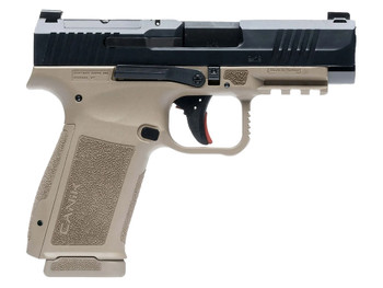 Canik HG7883BDN Mete MC9LS Sub-Compact Frame 9mm Luger 17+1 3.64" Black Steel Barrel, Black Nitride Serrated Steel Slide, Flat Dark Earth Polymer Frame w/Picatinny Rail, Interchangeable Backstrap Grip