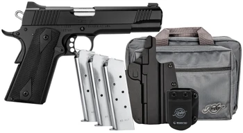Kimber Mfg.,inc 3700812 Custom LW Club Bundle 45ACP 7+1 5" Front Serrations Stainless Slide KimPro Black F/S Rubber Grip                                                                                