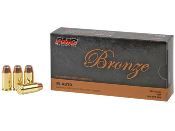 PMC 45B Bronze 45ACP 185gr Jacketed Hollow Point 50 Per Box/20 Case