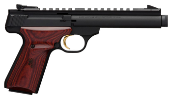 Browning 051527490 Buck Mark Field Target SR 22 LR 10+1 5.50" Black Threaded Bull Barrel, Matte Black Aluminum Frame, Picatinny Rail Receiver, Laminate Cocobolo Target Grip, Right Hand                