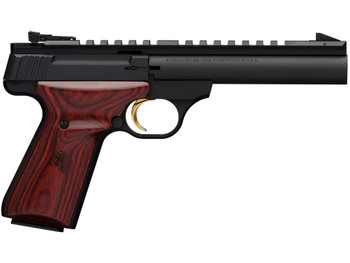 Browning 051528490 Buck Mark Field Target 22 LR 10+1 5.50" Matte Blued Heavy Bull Barrel, Matte Black Serrated w/Picatinny Rail Slide & Aluminum Frame w/Laminate Cocobolo Target Grip
