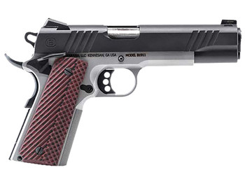Bersa B19117050BMBC B1911 Full Size Frame 45 ACP 8+1 5" Stainless Steel Barrel, Stainless Serrated Steel Slide, Black Stainless Steel Frame w/Beavertail, Rosewood Grip, Ambidextrous
