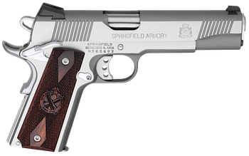 Springfield Armory PX9151LCA 1911 Loaded *CA Compliant 45 ACP 7+1 5" Stainless Match Grade Barrel, Serrated Slide & Frame w/Beavertail, Crossed Cannon Cocobolo Grip                                    