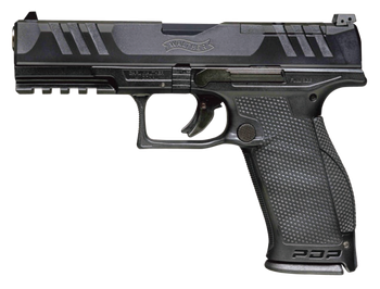 Walther Arms 2844001 PDP Optic Ready 9mm Luger Caliber with 5" Barrel, 18+1 Capacity, Black Finish Picatinny Rail Frame, Serrated/Optic Cut Black Steel Slide & Performance Duty Textured Polymer Grip  