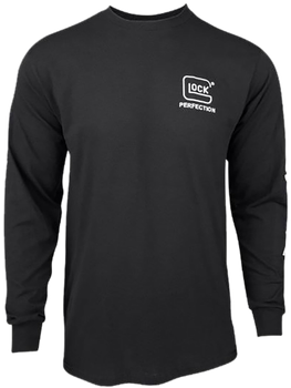 Glock AP96102 Perfection Long Sleeve Tee Black Pre-Shrunk Cotton Long Sleeve 2XL                                                                                                                        