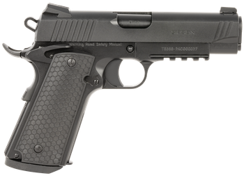 Girsan 392075 MC1911 C Untouchable Compact Frame 9mm Luger 9+1 4.40" Black Steel Barrel, Black Serrated Steel Slide & Frame w/Beavertail & Picatinny Rail, Black Polymer Grip                           