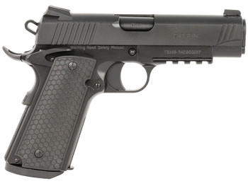 Girsan 392075 MC1911 C Untouchable Compact Frame 9mm Luger 9+1 4.40" Black Steel Barrel, Black Serrated Steel Slide & Frame w/Beavertail & Picatinny Rail, Black Polymer Grip