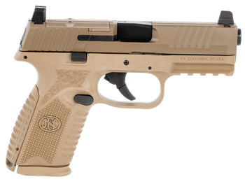 FN 66100741 509M MRD Mid-Size 9mm Luger 15+1 4" Black Recessed Crown Barrel, Flat Dark Earth PVD Optic Ready/Serrated Steel Slide, Flat Dark Earth Polymer Frame w/Picatinny Rail, Ambidextrous         