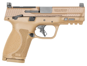 Smith & Wesson 13573 M&P M2.0 Compact 9mm Luger 15+1 4" Stainless Steel Barrel & Optic Cut/Serrated Stainless Steel Slide, Flat Dark Earth Polymer Frame w/Picatinny Rail