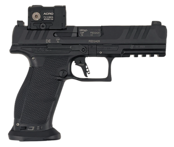 Walther Arms 2881225PRO PDP w/Optic Full Size Frame 9mm Luger 18+1 4.50" Polygonal Rifling Barrel Black Optic Ready/Serrated Steel Slide Black Polymer Frame w/Picatinny Rail, Aimpoint Acro Red Dot    