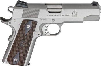 Springfield Armory PX9417S 1911 Garrison 9mm Luger 9+1 4.25" Stainless Match Grade Barrel, Serrated Stainless Steel Slide & Frame w/Beavertail, Thinline Wood Grip                                      