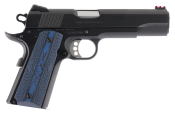 Colt Mfg O1970CCS Competition Government 45 ACP 8+1 5" Stainless National Match Barrel, Blued Serrated Carbon Steel Slide & Frame w/Beavertail, Blue Scalloped G10 Grip, Ambidextrous                   